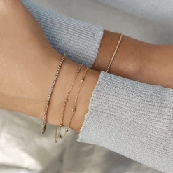 Discount Double Chain Bead Station Bracelet in 10k Gold Bracelets & Bangles | Bracelets