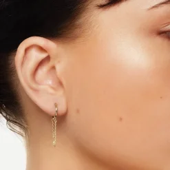 Sale Double Chain Huggie Earrings in 10k Gold 10k Gold | Unisex