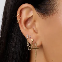 Outlet Double Earring Connector Chain in 10K Gold 10k Gold | Earrings
