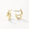 Fashion Double Split Hoop Stud Earrings in Gold 18k Fine Gold Plated | Earrings