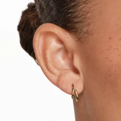 Fashion Double Split Hoop Stud Earrings in Gold 18k Fine Gold Plated | Earrings