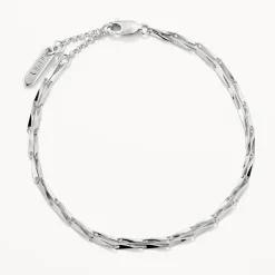 Outlet Double Twist Bar Link Chain Bracelet in Silver 925 Sterling Silver | Bracelets & Bangles
