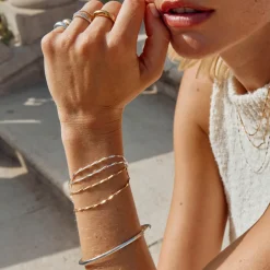 Outlet Double Twist Bar Link Chain Bracelet in Silver 925 Sterling Silver | Bracelets & Bangles