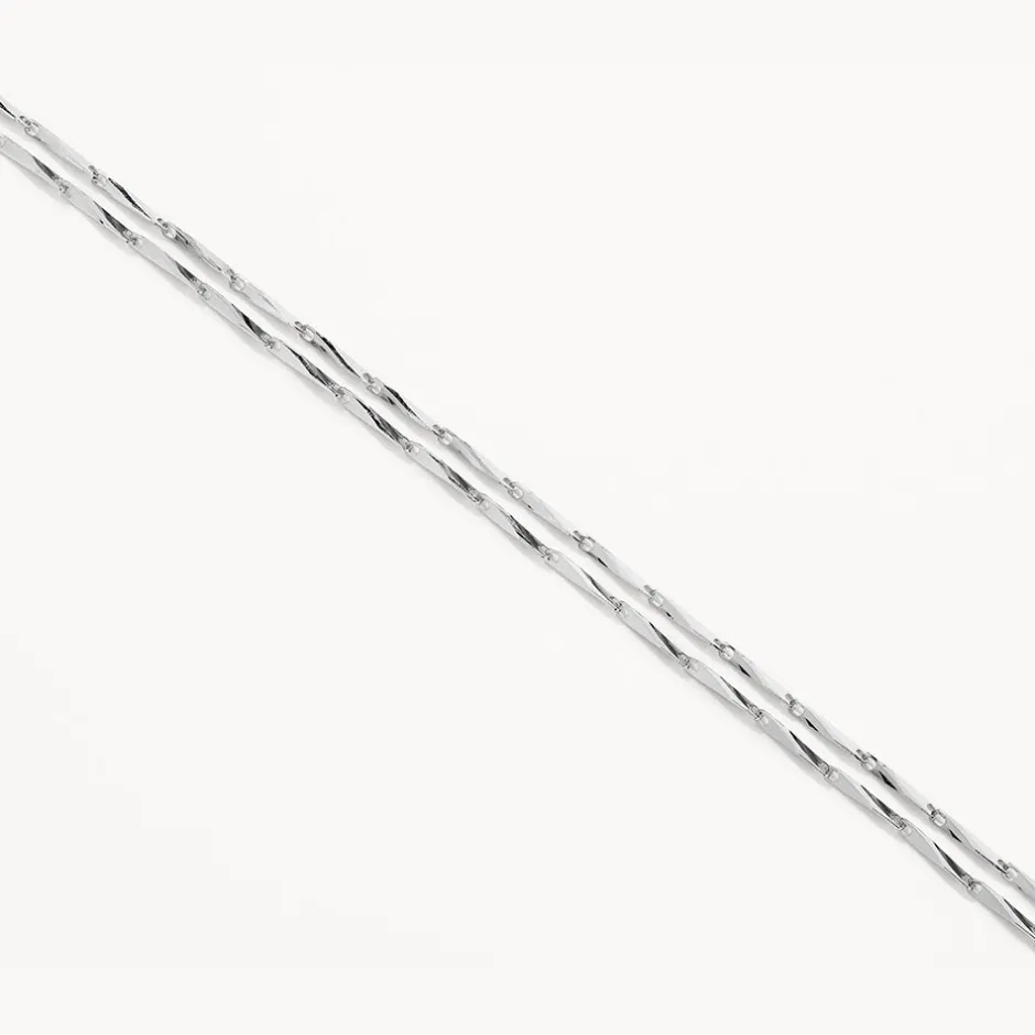 New Double Twist Bar Link Chain Necklace in Silver 925 Sterling Silver | Necklaces & Pendants