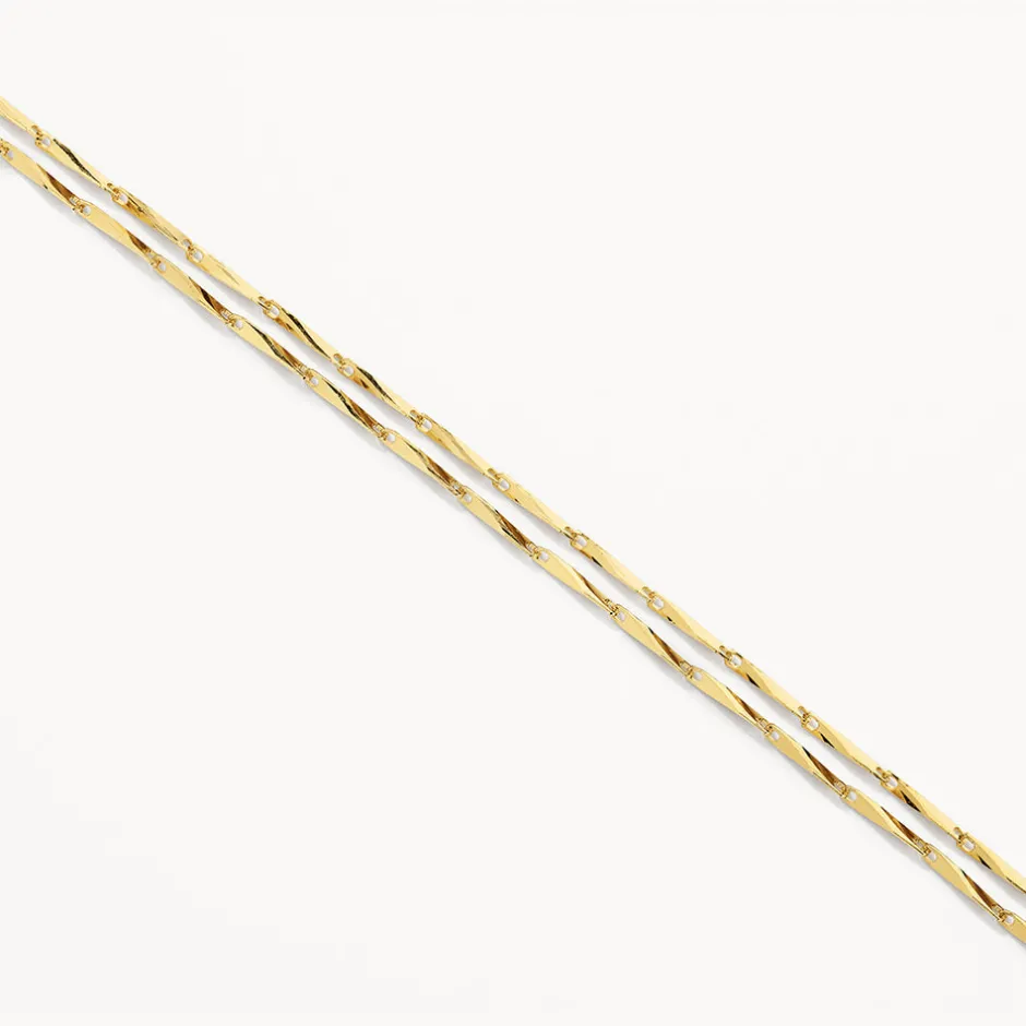 New Double Twist Bar Link Chain Bracelet in Gold 18k Fine Gold Plated | Bracelets & Bangles