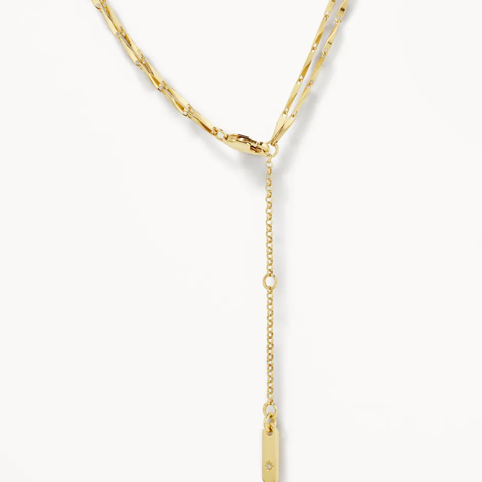 Online Double Twist Bar Link Chain Necklace in Gold 18k Fine Gold Plated | Necklaces & Pendants