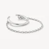 Clearance Drop Chain Single Ear Cuff in Silver 925 Sterling Silver | Earrings