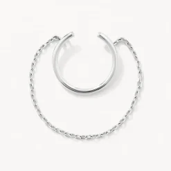 Clearance Drop Chain Single Ear Cuff in Silver 925 Sterling Silver | Earrings
