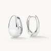 Sale Drop Dome Hoops in Silver Best Selling Gifts | 925 Sterling Silver