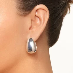 Sale Drop Dome Hoops in Silver Best Selling Gifts | 925 Sterling Silver