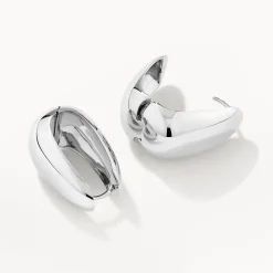 Sale Drop Dome Hoops in Silver Best Selling Gifts | 925 Sterling Silver