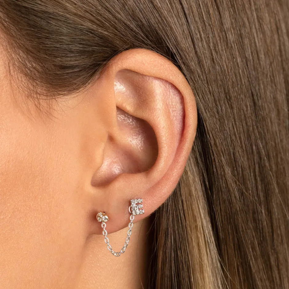Hot Earring Connector Chain in Silver Bridal Gifts | Best Friend Gifts