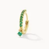 Hot Emerald Drop Single Huggie Earring in 10k Gold Birthstone Jewellery | Natural Gemstones