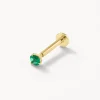 Fashion Emerald Helix Single Stud Earring in 10k Gold Birthstone Jewellery | Natural Gemstones