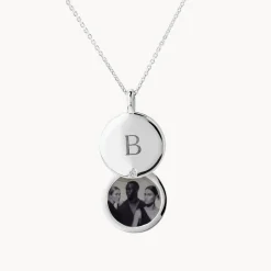 Fashion Engravable Circle Flip Locket Necklace in Silver Best Selling Gifts | Gifts For Her