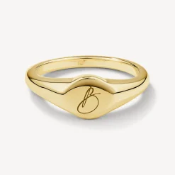 Best Engravable Circle Signet Pinky Ring in Gold Best Selling Gifts | Engravable Jewellery