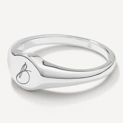 Best Engravable Circle Signet Pinky Ring in Silver Best Selling Gifts | Engravable Jewellery