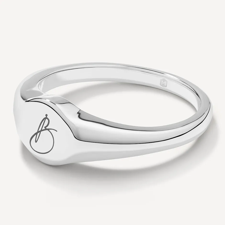 Best Engravable Circle Signet Pinky Ring in Silver Best Selling Gifts | Engravable Jewellery