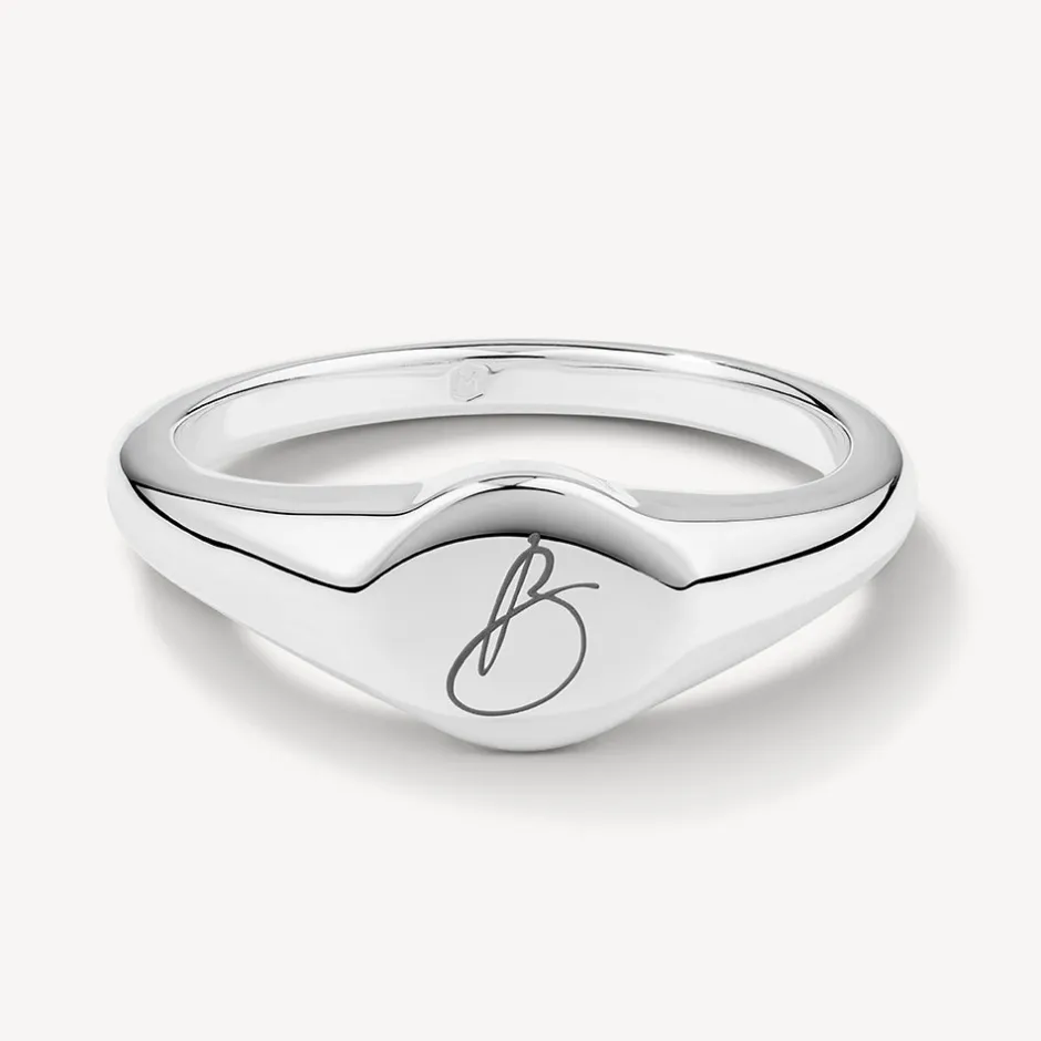 Best Engravable Circle Signet Pinky Ring in Silver Best Selling Gifts | Engravable Jewellery
