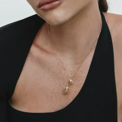 Fashion Engravable Disc Laboratory-Grown Diamond Baguette Necklace in 10k Gold Best Selling Gifts | Gifts For Her