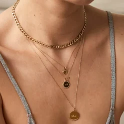 New Engravable Disc Necklace in 10k Gold Gifts For Her | Bridal Gifts