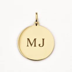 New Engravable Disc Necklace in 10k Gold Gifts For Her | Bridal Gifts