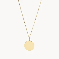 New Engravable Disc Necklace in 10k Gold Gifts For Her | Bridal Gifts