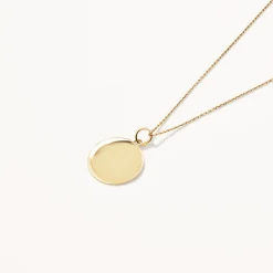 New Engravable Disc Necklace in 10k Gold Gifts For Her | Bridal Gifts
