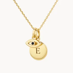 Hot Engravable Evil Eye Necklace in Gold Symbolic Jewellery | Engravable Jewellery