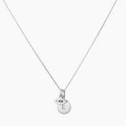 Fashion Engravable Evil Eye Necklace in Silver Symbolic Jewellery | Engravable Jewellery