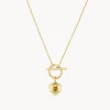 Best Engravable Heart Locket Fob Chain Necklace in Gold Symbolic Jewellery | Engravable Jewellery