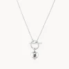Hot Engravable Heart Locket Fob Chain Necklace in Silver Symbolic Jewellery | Engravable Jewellery