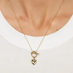 Best Engravable Heart Locket Fob Chain Necklace in Gold Symbolic Jewellery | Engravable Jewellery