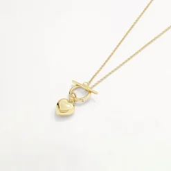 Best Engravable Heart Locket Fob Chain Necklace in Gold Symbolic Jewellery | Engravable Jewellery