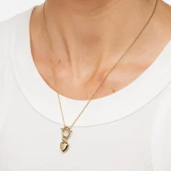 Best Engravable Heart Locket Fob Chain Necklace in Gold Symbolic Jewellery | Engravable Jewellery