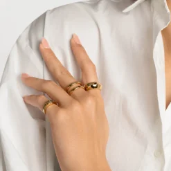 Best Engravable Hexagon Signet Pinky Ring in Gold Gifts For Him | Engravable Jewellery