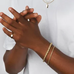 Best Engravable Hexagon Signet Pinky Ring in Gold Gifts For Him | Engravable Jewellery