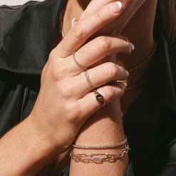 Best Engravable Hexagon Signet Pinky Ring in Gold Gifts For Him | Engravable Jewellery