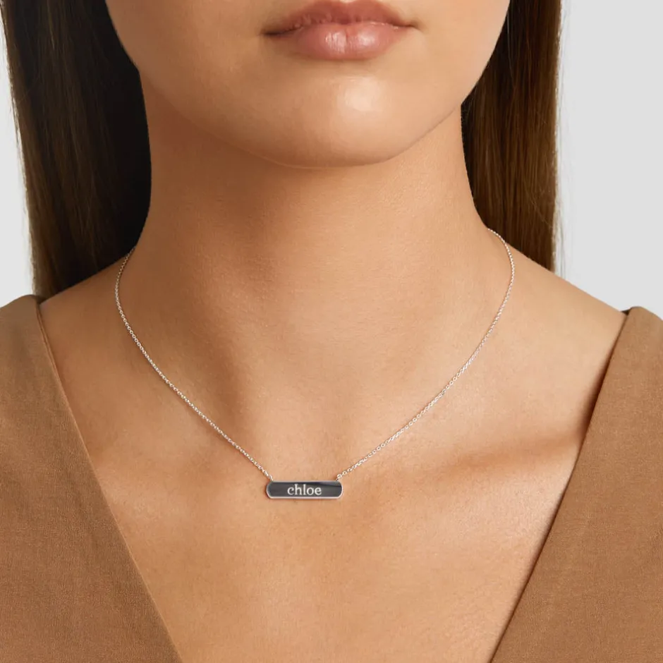 Discount Engravable Horizontal Bar Necklace in Silver Best Selling Gifts | Best Friend Gifts