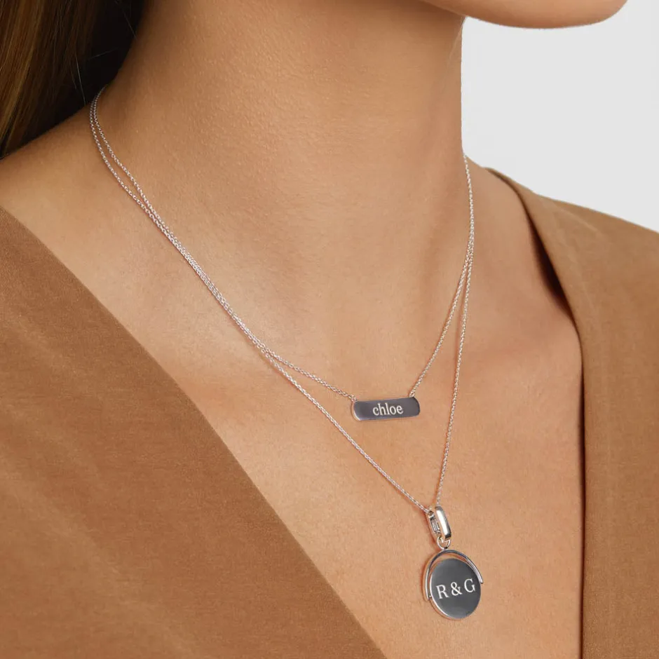 Discount Engravable Horizontal Bar Necklace in Silver Best Selling Gifts | Best Friend Gifts
