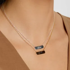 Discount Engravable Horizontal Bar Necklace in Silver Best Selling Gifts | Best Friend Gifts