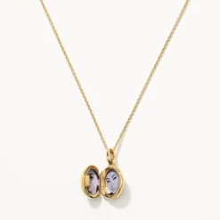 Clearance Engravable Oval Mini Locket Necklace in Gold Best Selling Gifts | Gifts For Her
