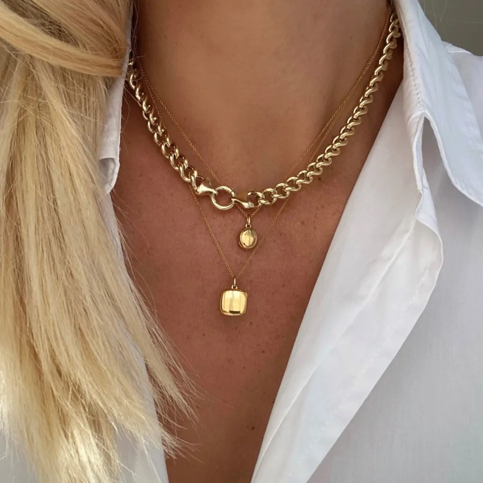 Clearance Engravable Oval Mini Locket Necklace in Gold Best Selling Gifts | Gifts For Her