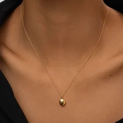 Clearance Engravable Oval Mini Locket Necklace in Gold Best Selling Gifts | Gifts For Her