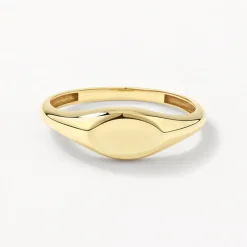New Engravable Oval Signet Pinky Ring in 10k Gold Engravable Jewellery | Rings