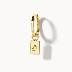 Best Engravable Rectangle Charm in 10k Gold Gifts For Her | Engravable Jewellery