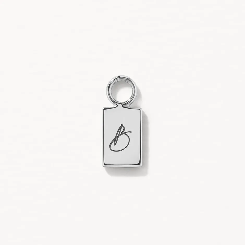 Best Engravable Rectangle Charm in Silver Gifts For Her | Engravable Jewellery