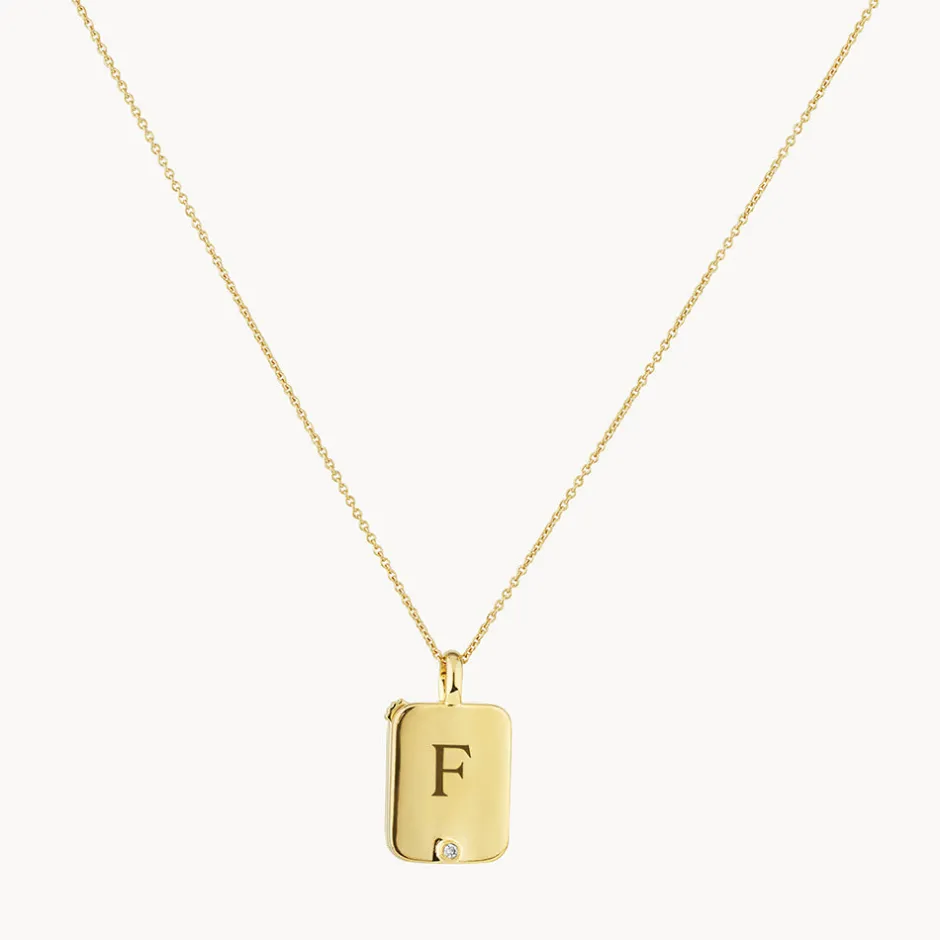 Clearance Engravable Rectangle Flip Locket Necklace in Gold Gifts For Her | Engravable Jewellery