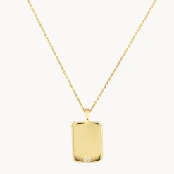 Clearance Engravable Rectangle Flip Locket Necklace in Gold Gifts For Her | Engravable Jewellery