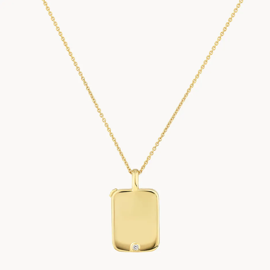Clearance Engravable Rectangle Flip Locket Necklace in Gold Gifts For Her | Engravable Jewellery
